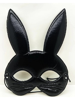 Renas Store Mey Ithalat® Siyah Renk Kumaş Malzemeden Imal Eva Tavşan Maskesi 19X15 cm