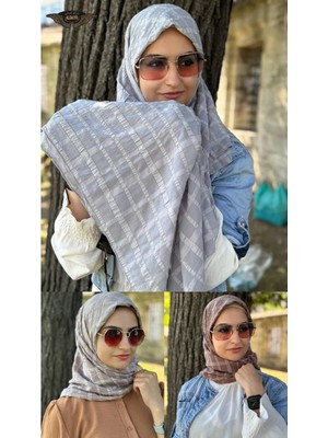 ALDAIYR 3 Jakarlı Pamuk Caz Eşarp 120X120 Pamuk Ikinci Desen