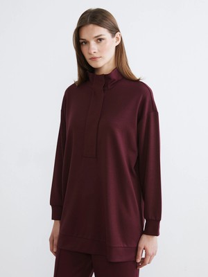 Lc Waikiki Yeni Sezon Dik Yaka Oversize Kadın Sweatshirt Tunik
