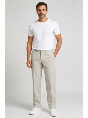 Bihan Store Ilksar Klasik Kesim Tencel Karışımlı Kumaş Erkek Pantolon -  Y26-9955-TAŞ
