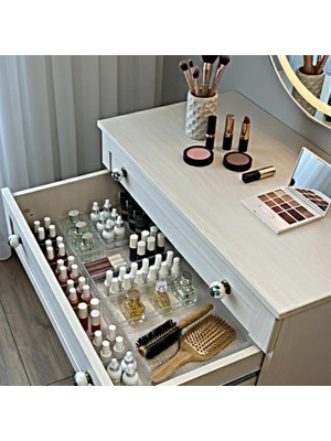 Nacario Modüler Organizer Set Takı Aksesuar Düzenleyici Çekmece Içi Makyaj Organizer Kristal (12'li)