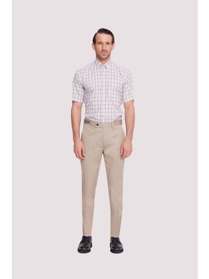 Ysf Erkek Bej Kanvas Spor Regular Fit Pantolon