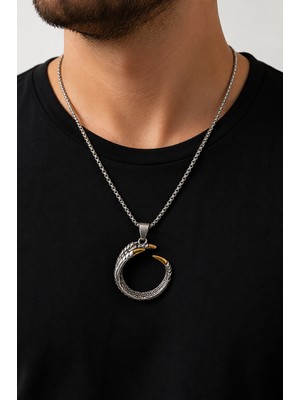 Herşey Nota 316L Paslanmaz Çelik Pençeli El Figürlü Unisex Kolye Hediye - Gotik Tarz