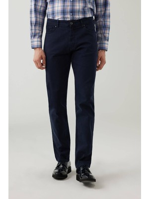 Ysf Erkek Lacivert Slim Fit Kanvas Pantolon