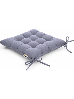 Nacario Haegs Sandalye Minderi, Punterez Puntolu Silikon Elyaf Dolgulu, Bağcıklı Mutfak Yemek Sandalyeleri Için Oturma Minderi Ofis Sandalyesi Minderi, Yumuşak Konforlu Puf Minder 42X42X6 cm - Gri