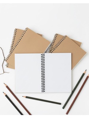 Esila Kağıtçılık A5 Kraft Kapak Çizgisiz Defter | 14,8X21CM | 70 Yaprak | Geri Dönüşümlü | Vintage Stil