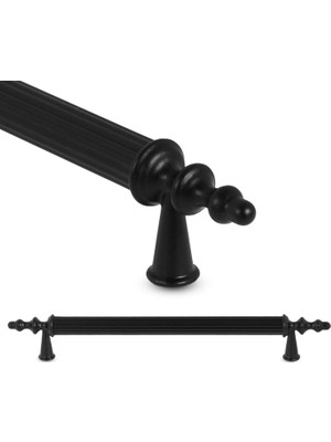 Mey İthalat BADEM10 10 Adet Ovacık Çekmece Dolap Kapak Kulpu Kulbu 192 mm Mat Siyah Metal Kulp