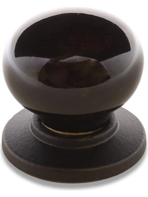 Mey İthalat BADEM10 Lesapins Lüks Porselen Düğme Mobilya Çekmece Dolap Kapak Kulpu Kulbu Siyah