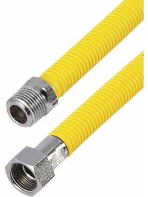 Mey İthalat Paslanmaz Çelik Doğalgaz Bağlantı Flexi Hortumu, Kombi ve Şofben Uyumlu, Tse 13890 Belgeli, 60 Cm, 3/4 Inç