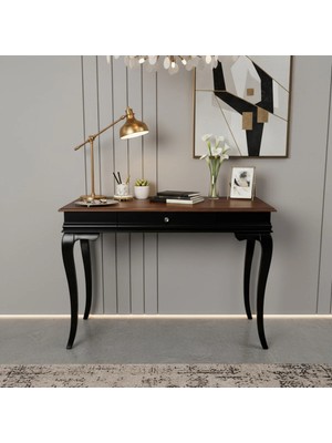 Roys Ahşap 120 cm Masif Rustik Siyah Ceviz Dresuar