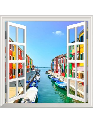 Mey İthalat Pencere Poster Duvar Kağıdı Burano Yapışkanlı Sticker