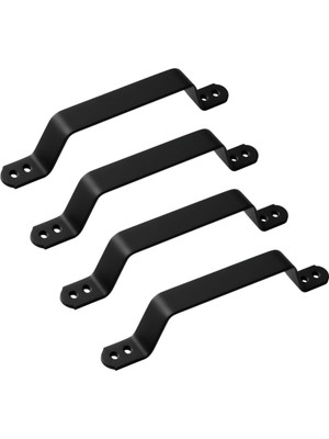 Mey İthalat Mat Siyah Renk Metal El Tutamagı (4 Adet) Çekme Kolu Kapı Tutma Kulbu 17 cm Kulp Kapı Tutamağı Kulbu