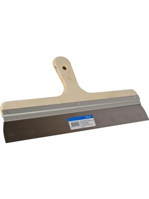 Mey İthalat BADEM10 Ahşap Eğri Saplı Metal Macun Spatula Temizlik Boya Sıva Kazıma Harç Karıştırma Ispatulası 30 cm