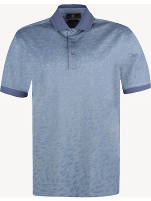 Erkek Lacivert Desenli Polo Yaka Tshirt