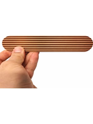 Mey İthalat Aytuğ 224 mm Rose Renk Çekmece Kulp Geniş T Oval Çizgili Modern Dolap Kapak Kulpu Dayanıklı Metal