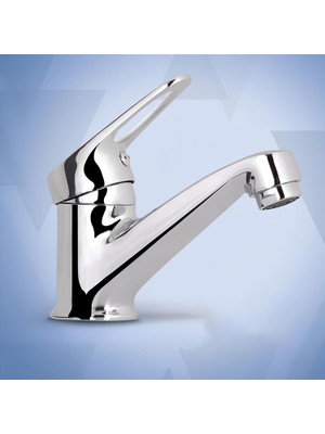 Mey İthalat Vista Mix Batarya Krom Lavabo Banyo Mutfak Musluğu Musluk Mermer Tezgah Üstü Çift Su Giriş Evye