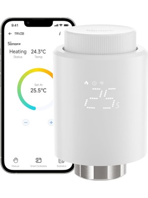 Mey İthalat Sonoff Trvzb Termostatik Radyatör Vanası, Akıllı Termostat, Uygulama Işlevselliği, Zigbee Termostat Gereksinimleri Zigbee 3.0 Hub, Alexa ile Uyumlu/home Assistant