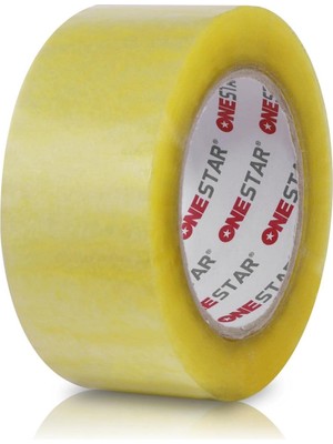 Mey İthalat BADEM10 Onestar Koli Bandı 45 mm x 100 mt Şeffaf Güçlü Yapışkanlı Kopmayan Bant