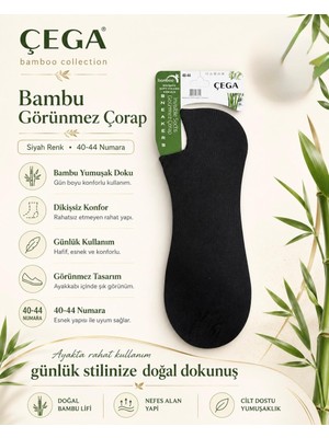 Akyol Çega Socks Erkek Görünmez Bambu Dikişsiz Sneaker Çorap 12'li