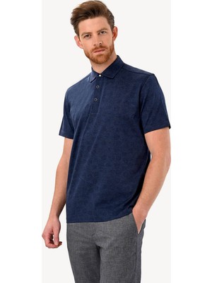 Ysf Erkek Lacivert Regular Fit Desenli Tshirt