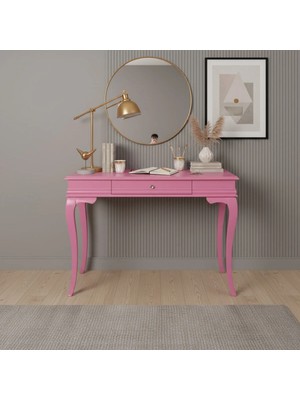 Roys Ahşap 110 cm Masif Rustik Pembe Dresuar