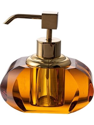Mey İthalat System Cyrstal Bath Accessory Soap Dispenser Amber-Gold Color 80 ml Turuncu Tek Ebat BA2047 006 C6-Gl