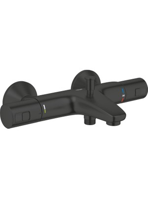 Mey İthalat Grohe Precision Start Termostatik Banyo Bataryası | Su Tasarruflu | Mat Siyah | 345982430