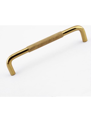 Mey İthalat Tırtıklı Altın Gold Metal Kulp 128 mm 12.8 cm Mobilya Çekmece Dolap Dolabı Modern Kapak Kulpları