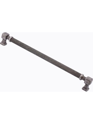 Mey İthalat Talas Antik Gümüş 224 mm Tırtıklı Metal Kulp Kapak Kulpu Dayanıklı Kulpları Mobilya Çekmece Dolap
