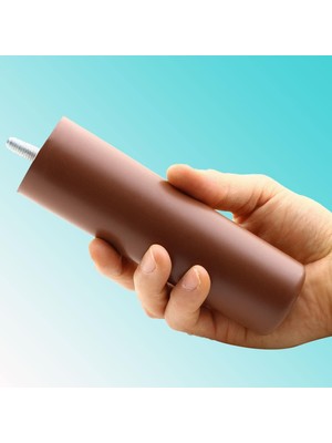 Mey İthalat BADEM10 Gizli Mobilya Kanepe Sehpa Tv Ünitesi Koltuk Orta Destek Ayağı 14 cm Kahverengi Baza Ayak