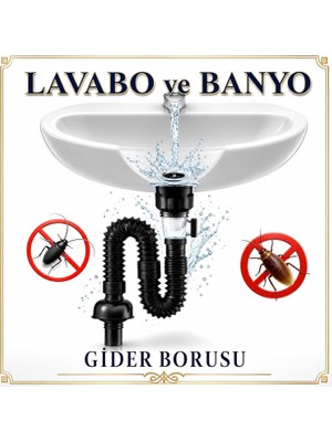 Mey İthalat Koku Haşere Önleyici Banyo Lavabo Gider Borusu, Kolay Kurulum, Genişletilebilir Banyo ve Lavaboları Için Lavabo Uzatma Borusu