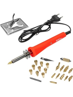 Mey İthalat Rox Wood 0142 Ahşap Yakma ve Hobi Seti 30 Watt - 27 Parça