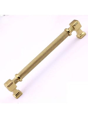 Mey İthalat Grip Desenli Gold Altın Metal Kulp 160 mm Mobilya Çekmece Mutfak Dolabı Dolap Modern Kapak Kulpları