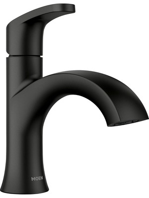 Mey İthalat Moen 84346BL Karis Tek Kolu Lavabo Bataryası, Siyah Mat