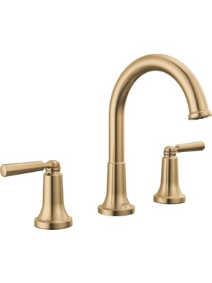 Mey İthalat Delta Musluk Saylor Altın Yaygın Banyo Bataryası 3 Delikli, Altın Banyo Bataryaları, Elmas Conta Teknolojili Banyo Lavabo Bataryası, Metal Tahliye Montajı, Şampanya Bronz 3535-CZMPU-DST