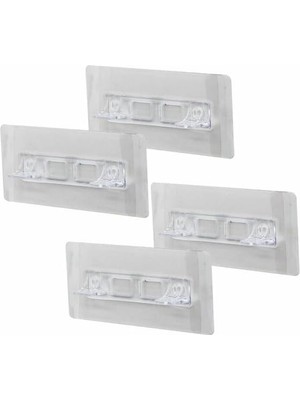 Mey İthalat Raf Ayak Aparatı, Şeffaf Pvc Yapışkanlı ve Vidalanabilir, 2X10CM, 4 Adet