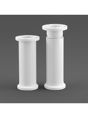Mey İthalat Ayarlanabilir 1 Adet 15 cm Beyaz Plastik Ayak Dolap Mobilya Tezgah Yükseltici Yükseltme Ayağı