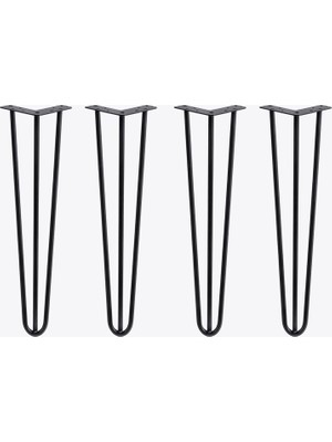 Mey İthalat Martı Siyah Metal Sehpa Masa Ayağı 71 cm 4’lü Set Dayanıklı Mobilya Destek Ayağı Yükseltici Model