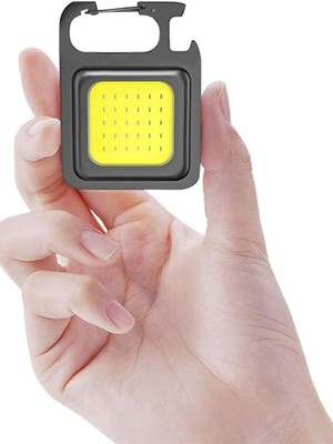 Mey İthalat Unichrome LED Anahtarlıklı Metal Kasa El Feneri Şişe Açacağı Usb’li Şarj Edilebilir Cep Boy Cob 800MAH
