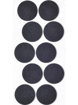 Mey İthalat Siyah Keçe 10 Adet 4,5 cm Yuvarlak Yapışkanlı Sandalye, Masa, Koltuk Altı Parke Koruma Keçesi