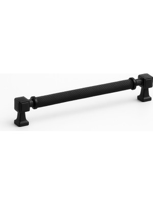 Mey İthalat Talas 224 mm Tırtıklı Siyah Renk Metal Kulp Kapak Kulpu Dayanıklı Mobilya Çekmece Dolap Kulpları