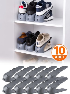 Omilife 10'lu Ayakkabı Rampası Ayarlanabilir Ayakkabı Standı Dolap Içi Yer Kazandıran Organizer