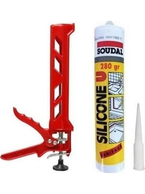 Mey İthalat Genel Amaçlı Soudal Şeffaf Silikon 280 ml ve Plastik Silikon Tabancası