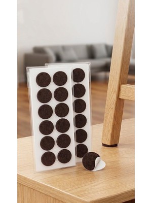 Mey İthalat Smartizi Geniş Yuvarlak Yapışkanlı Mobilya Altlığı (2 Paket x 12 Adet) - 3 cm Çizilmez ve Ses Kesici Koruyucu Ped