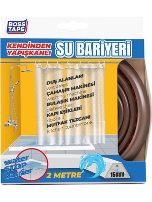 Mey İthalat Boss Tape Duş, Kapı Eşiği, Mutfak Tezgahı Etrafı Su Kesici Bariyer Kahverengi - 2 Metre