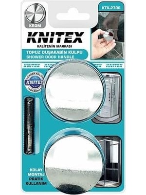 Mey İthalat Duşakabin Kulpu, Krom Kaplama Abs Plastik, Topuz Tasarım, 4-5-6-8-10MM Cam Için, 10MM Montaj Deliği, 2 Adet