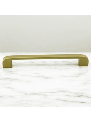 Mey İthalat Zehra (128 mm - 12.8 Cm) Mat Gold Metal Mobilya Mutfak Çekmece Dolap Dolabı Kulbu Kulpu Kulpları