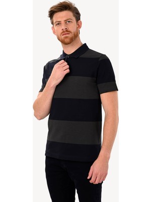 Erkek Lacivert Yeşil T-Shirt Polo Yaka