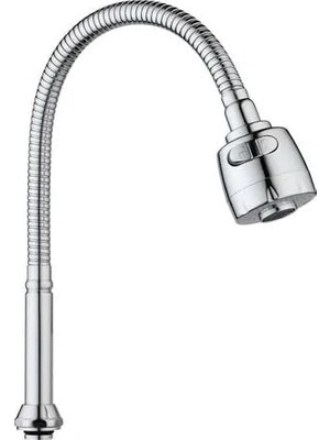 Mey İthalat Lüx Krom Kubar, Musluk Başlığı, 50 Cm, Oynar Başlıklı, Iki Fonksiyonlu Akış, Su Tasarruflu, Mutfak ve Lavabo Uyumlu, Yüksek Kalite, Dayanıklı, Kolay Montaj, Vakumlu Ambalaj (Krom)