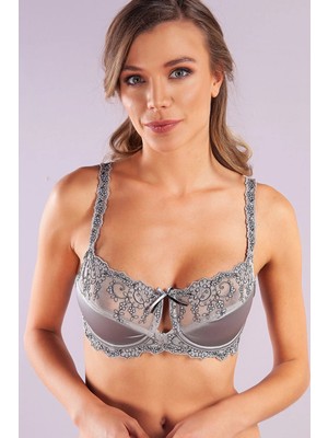 Nemere Golshan Giselle Half Padded Bra, Gri Toparlayıcı  Konforlu ve Şık Sütyen